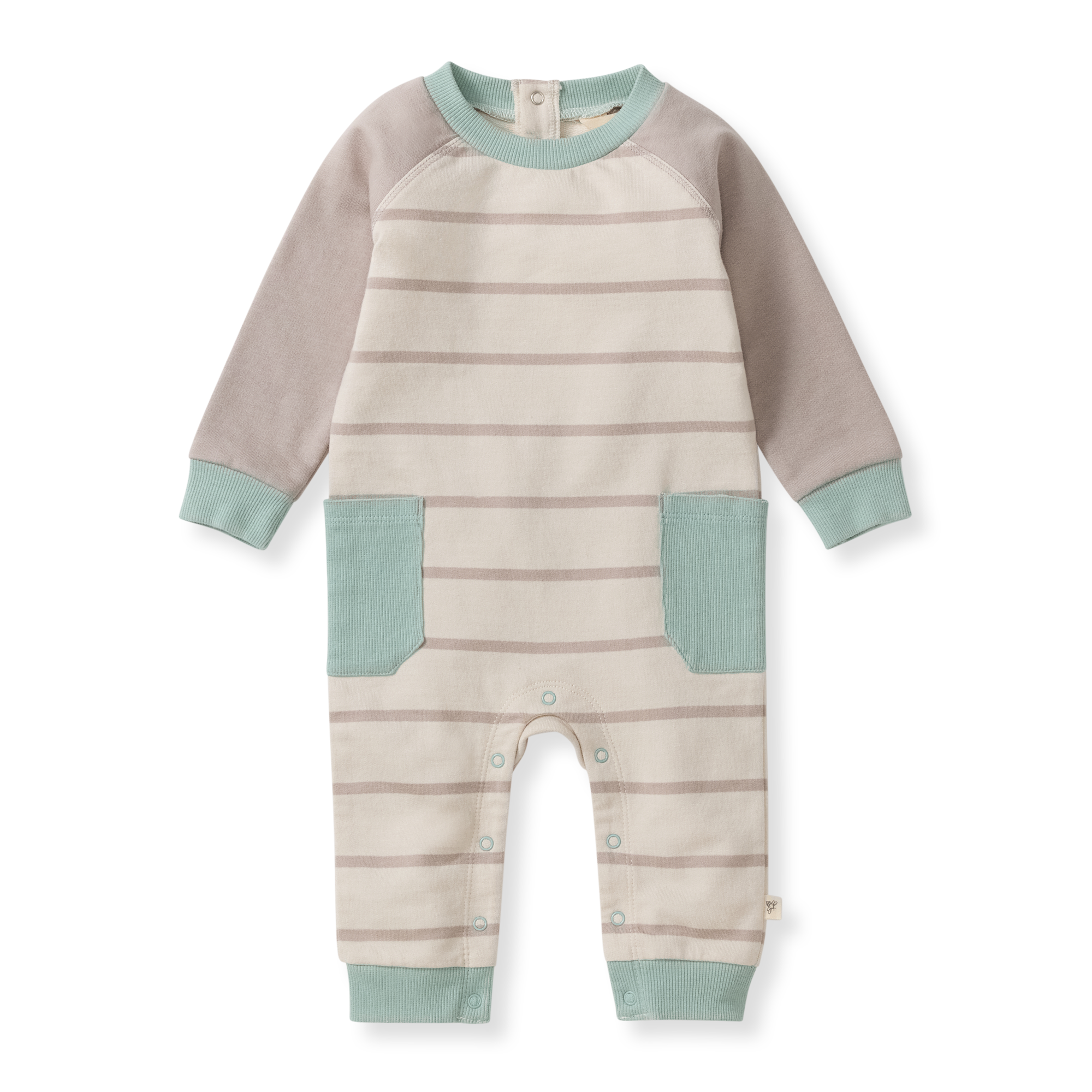 Burt's Bees Organic Cotton Basic Stripe Baby Jumpsuit