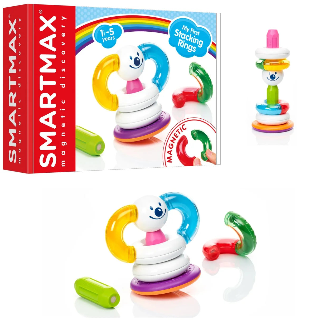 SmartMax My First Stacking Rings 10-Piece Magnetic Early STEM Discovery Set