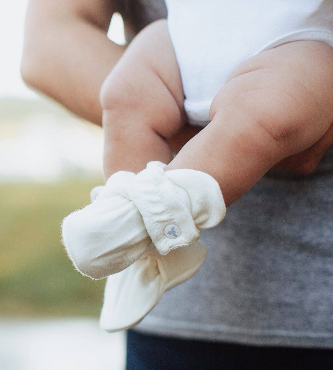 Burt's Bees Organic Cotton Baby Booties - Eggshell
