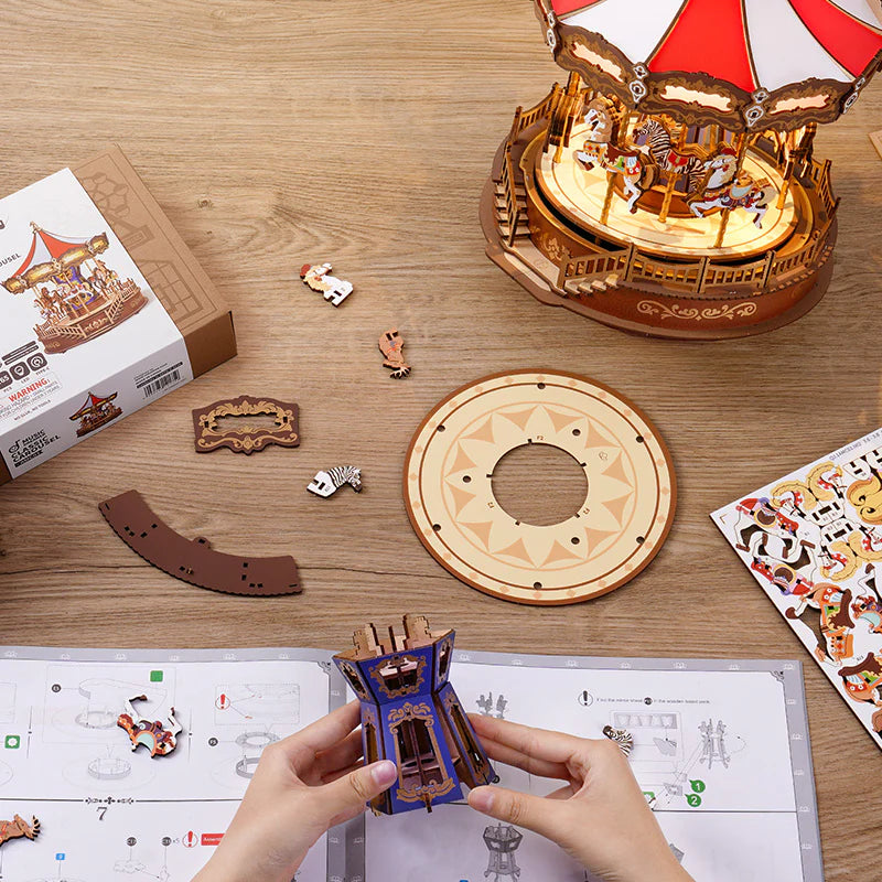 Classic Carousel 3D Wooden Puzzle