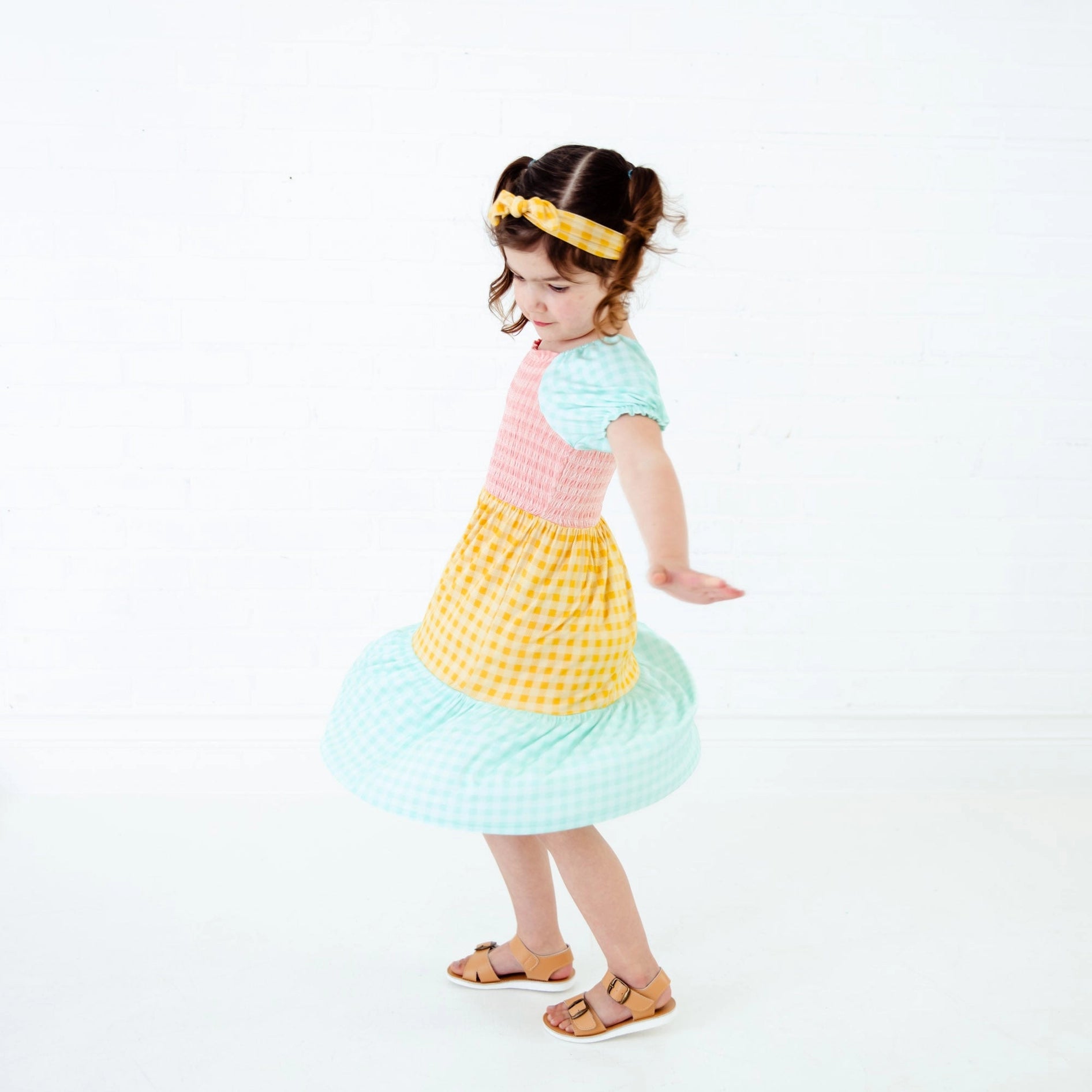 Tri-Color Smocked Dress