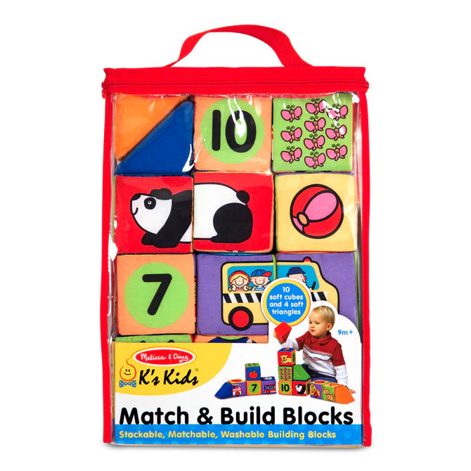 Melissa & Doug K's Kids Match and Build Soft Blocks