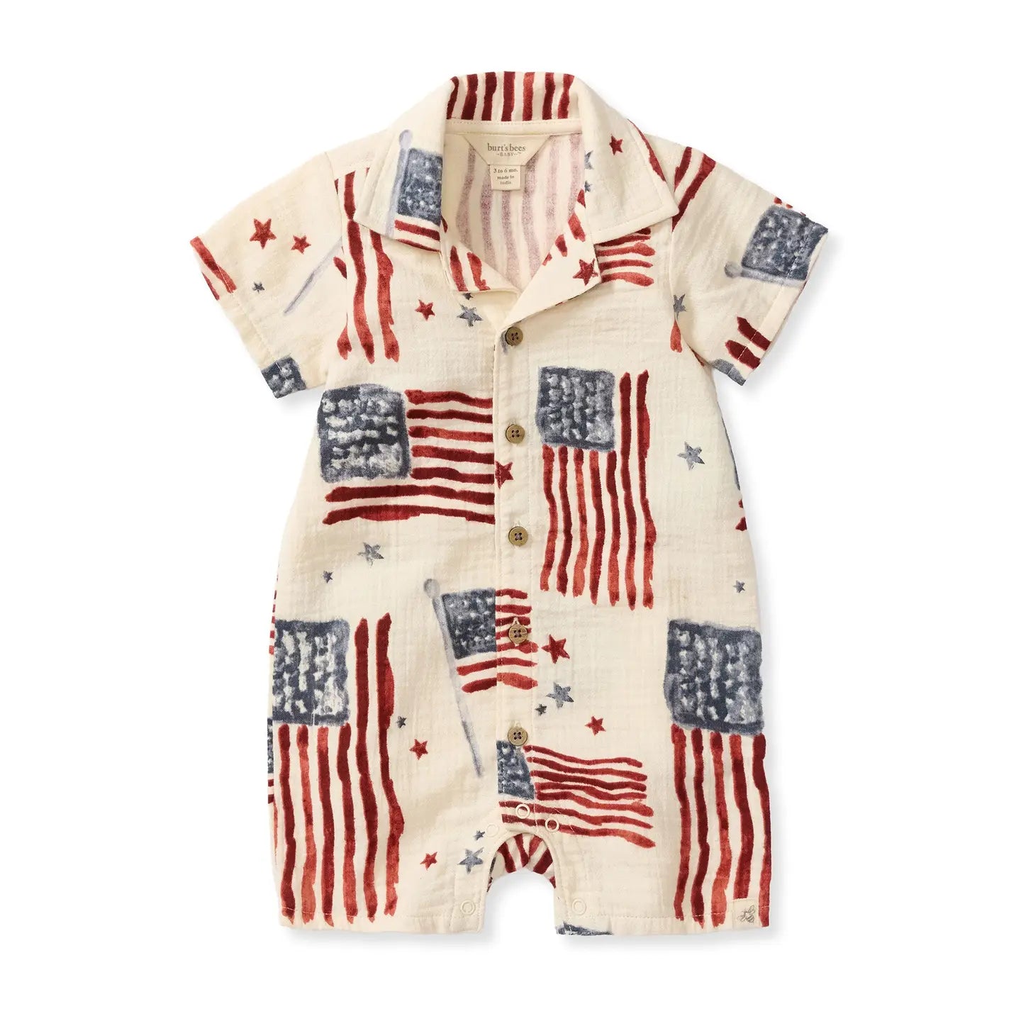 Burt's Bees American Flag Baby Boy Romper