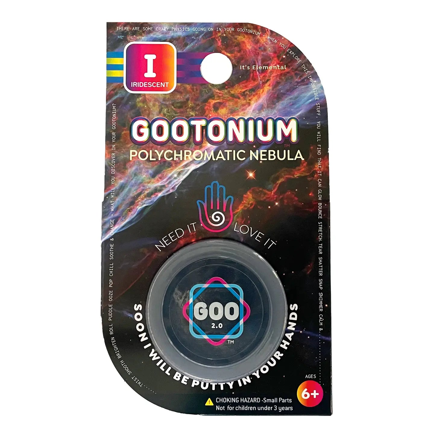 Large Gootonium: Dark Blue Prismatic Nebula Putty - 50gm
