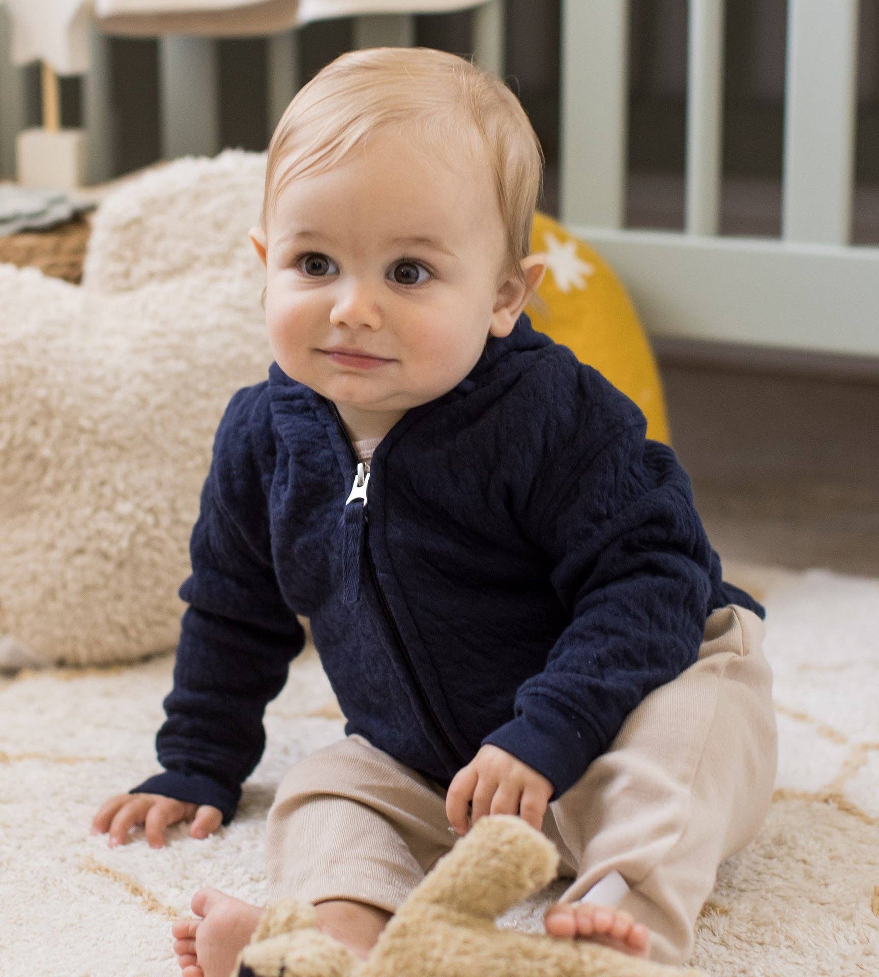 Burt's Bees Organic Cotton Quilted Bee Baby Jacket - Midnight