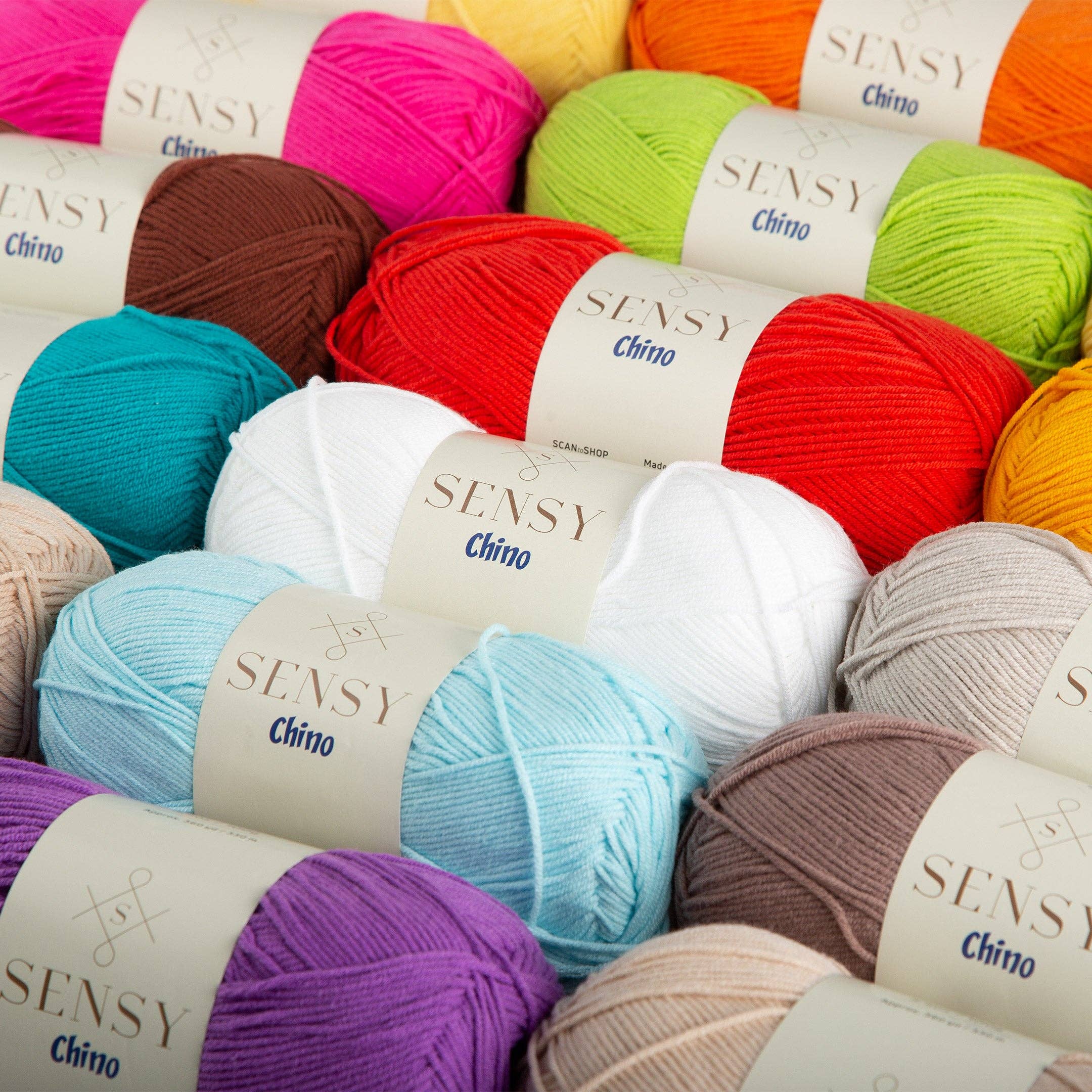 Sensy Chino Soft Cotton Yarn, 3.5 oz, 360 Yards, Gauge 2 Fine