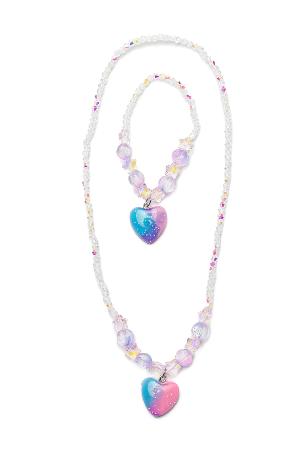 Galaxy Heart Necklace & Bracelet Set