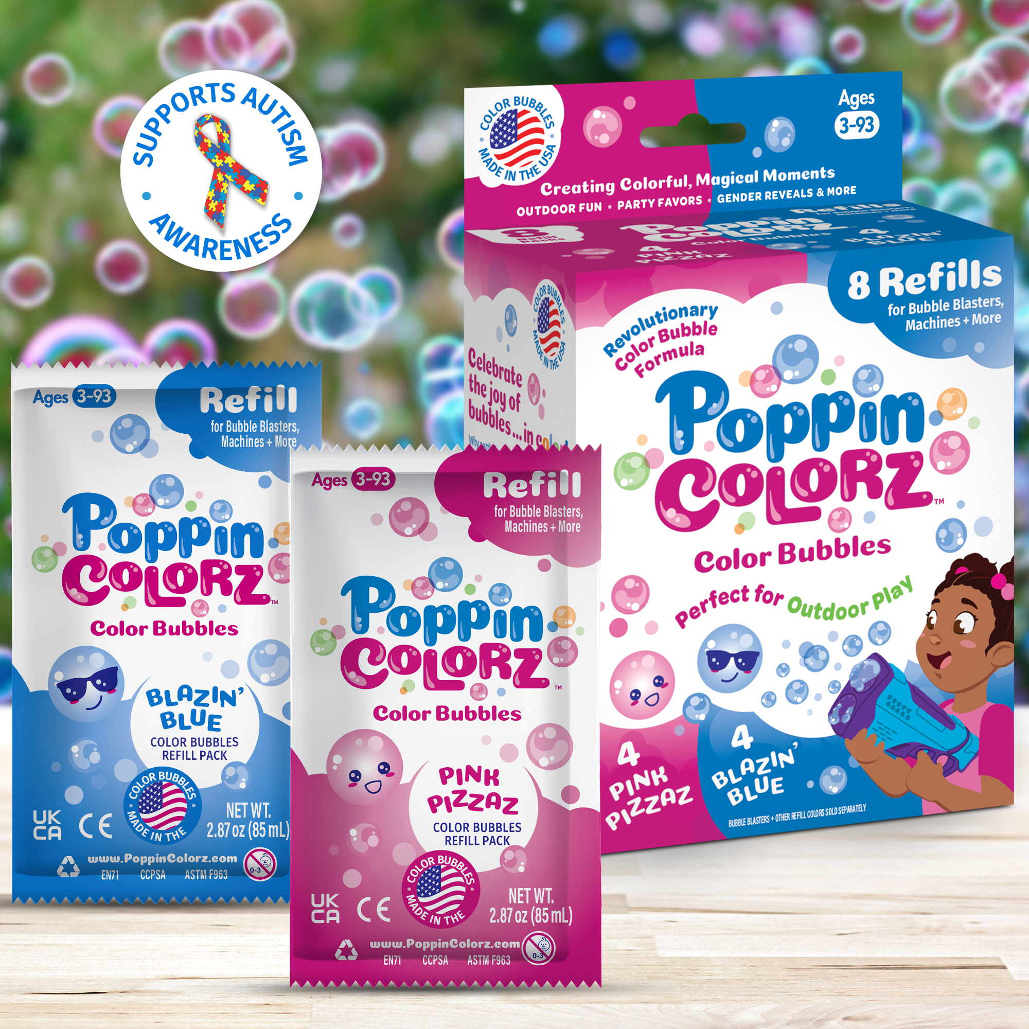 PoppinColorz Color Bubbles - 8-pack Refills