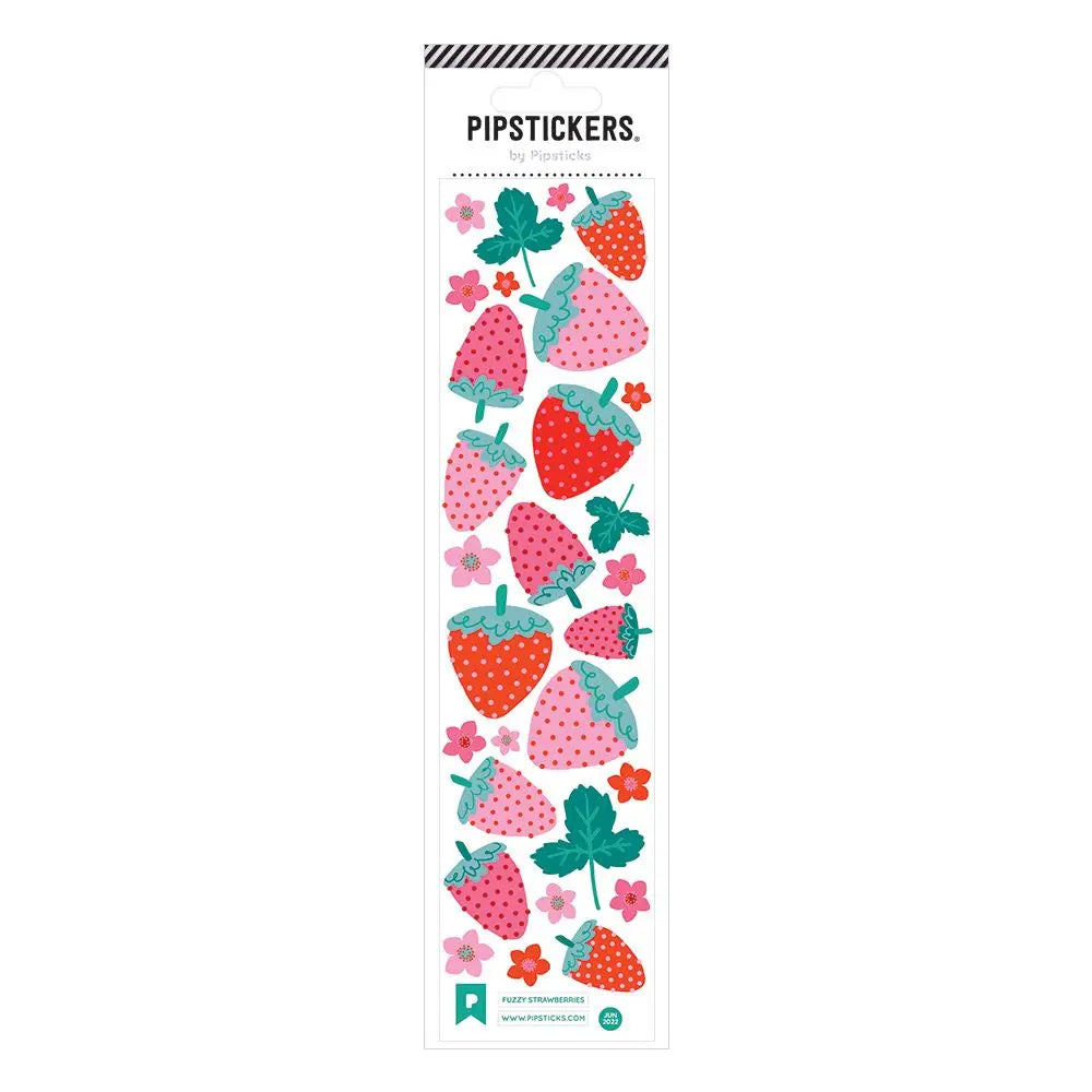 Fuzzy Strawberries Stickers