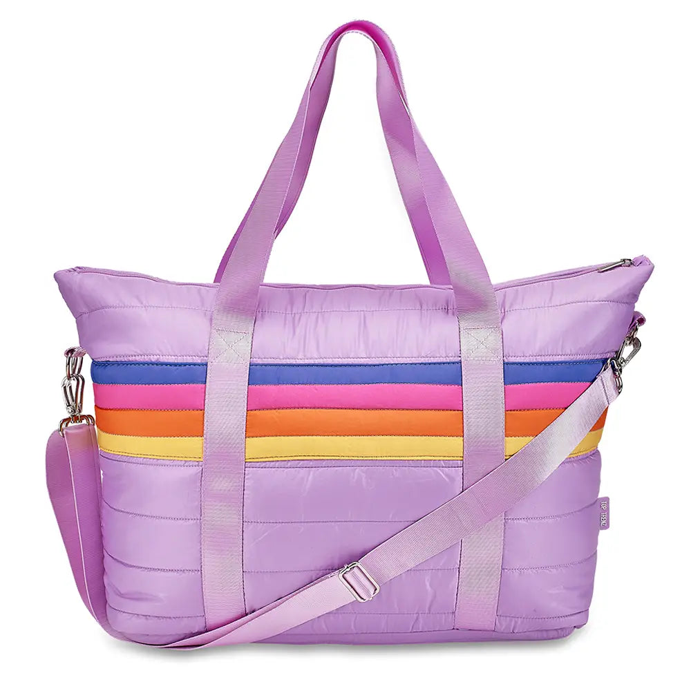 Puffer Tote Bag Retro Stripe
