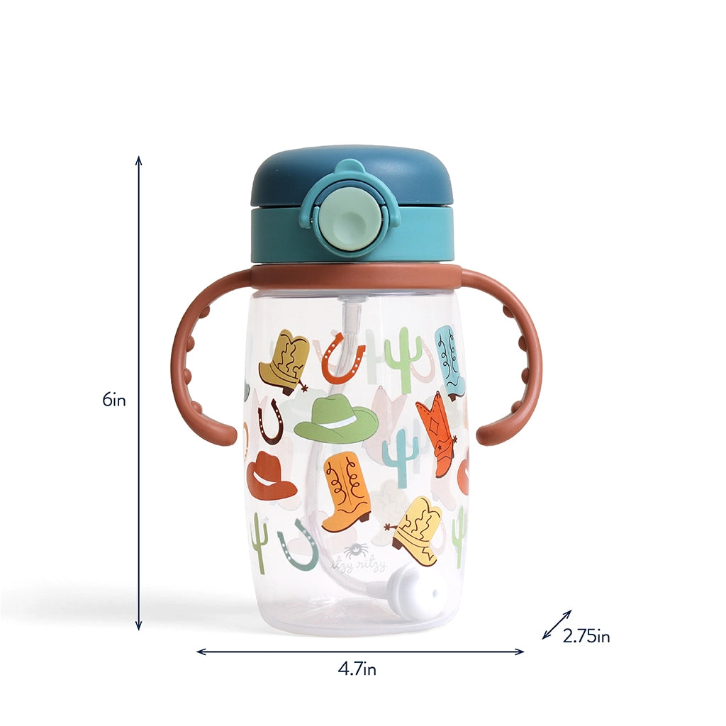 Itzy Sips Straw Cup with Snap-Close Lid - Giddy Up!