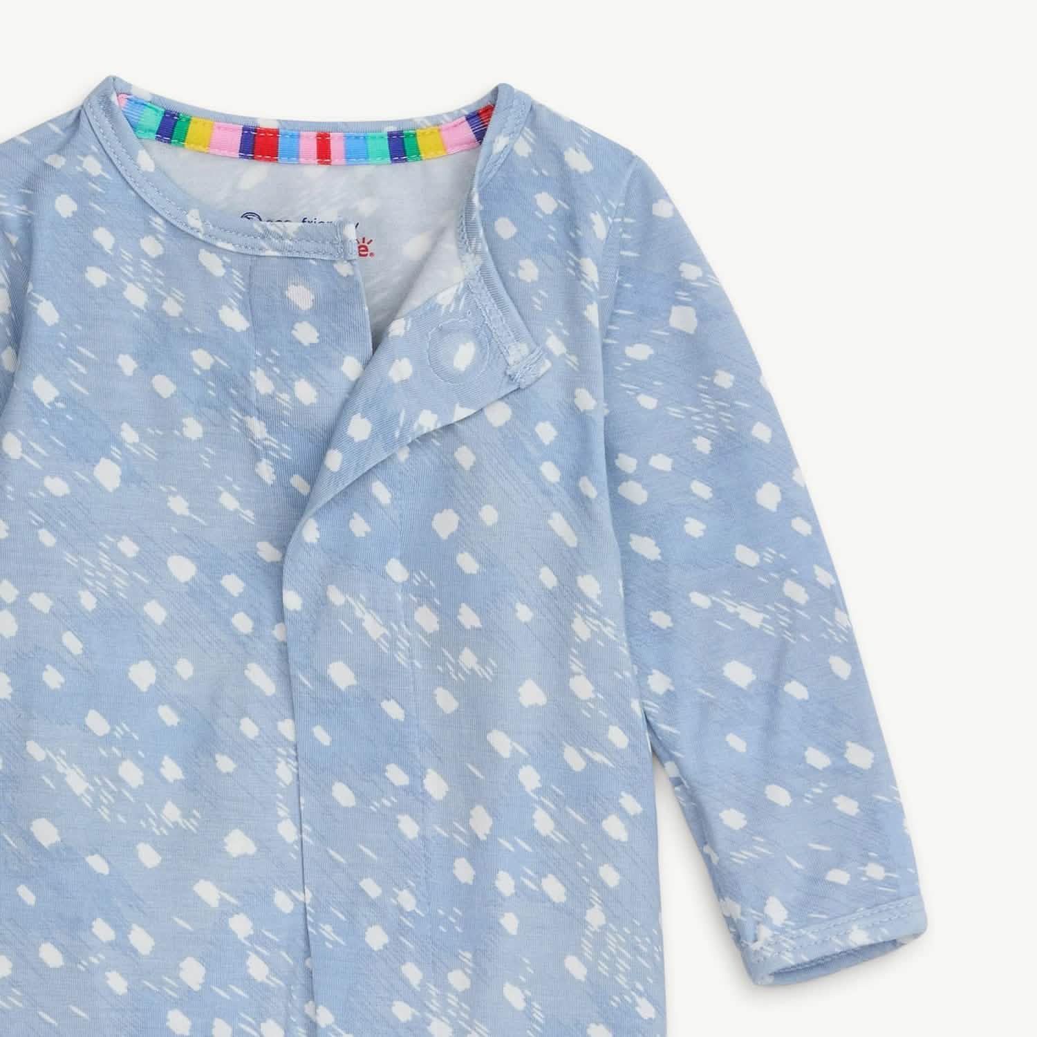 Magnetic Me Blue Doeskin Modal Magnetic Footie - Size 6-9 Months