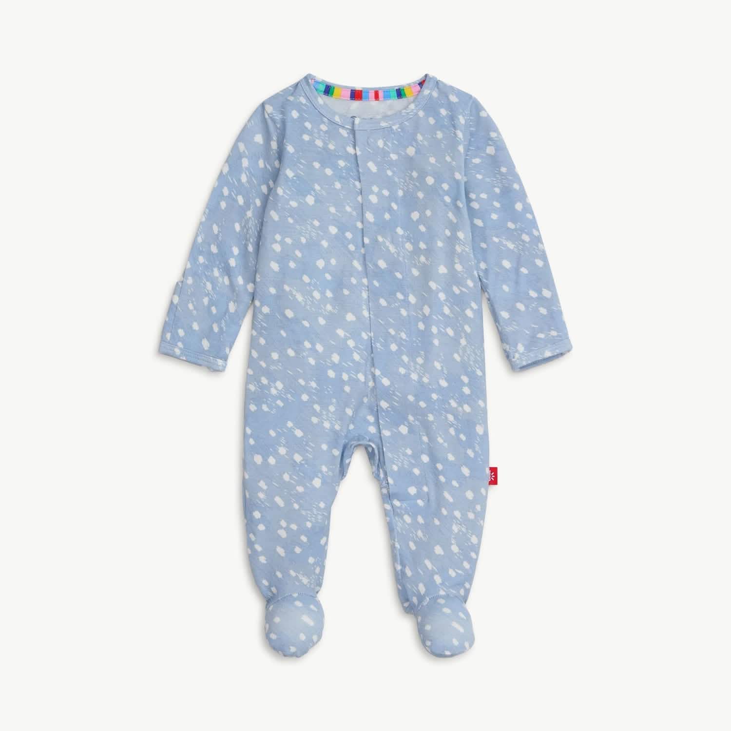 Magnetic Me Blue Doeskin Modal Magnetic Footie - Size 6-9 Months