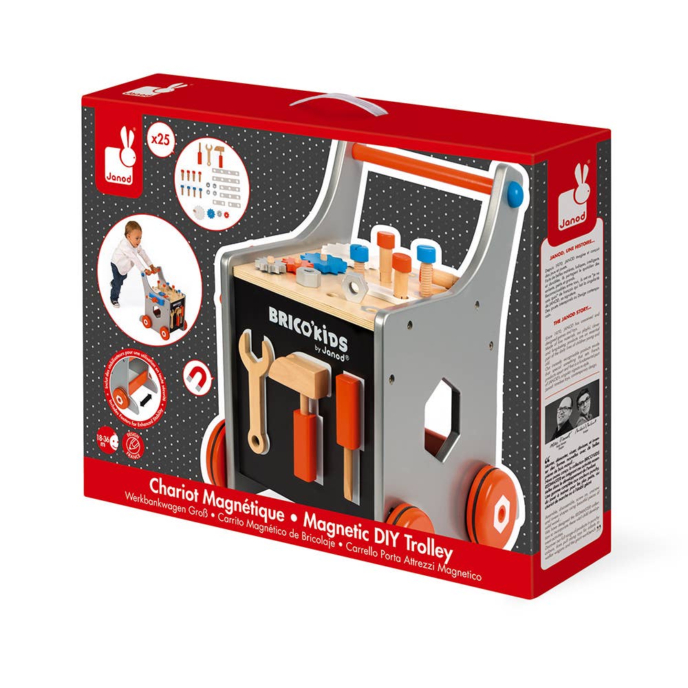 Magnetic Wooden Tool Trolley & Walker