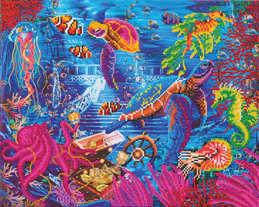 Crystal Art Large Mounted Kit - Sea Life