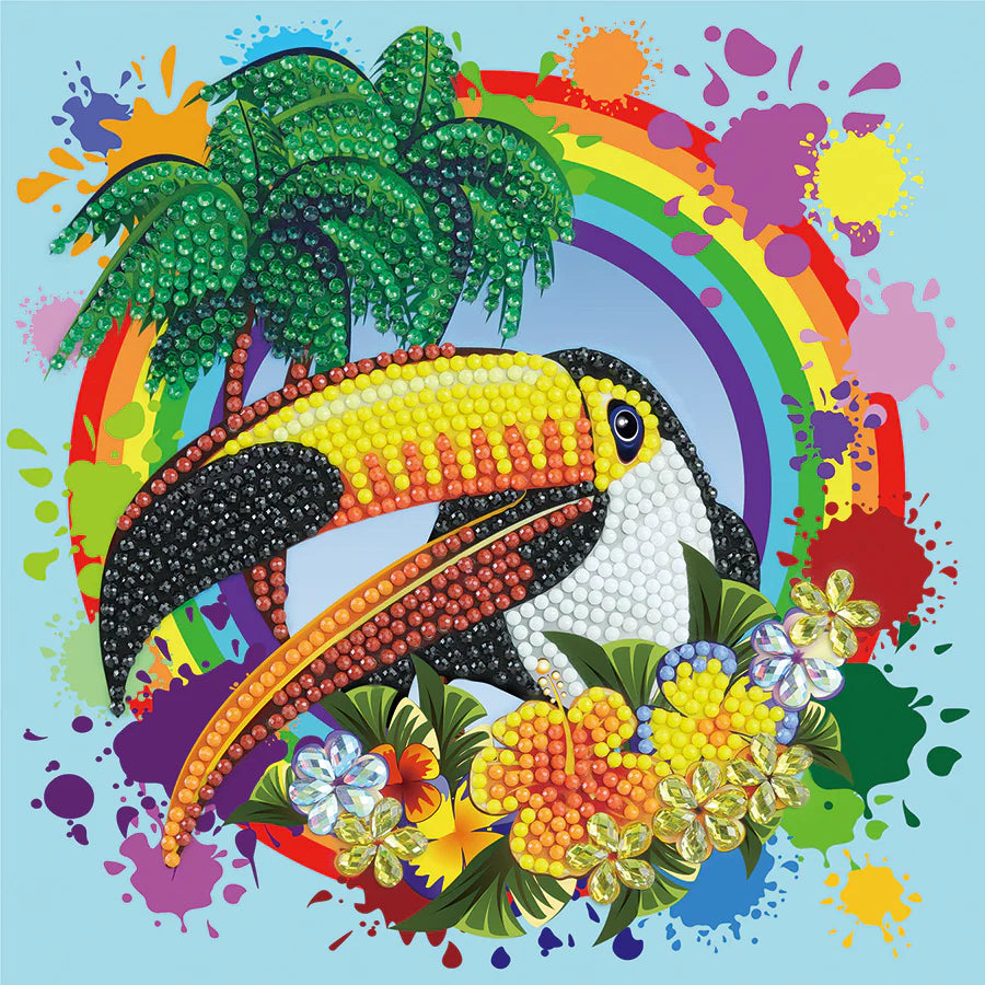 Crystal Art Card Kit - Rainbow Toucan