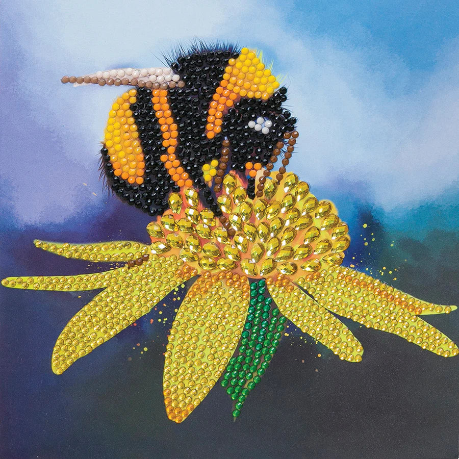 Crystal Art Card Kit - Floral Bumblebee