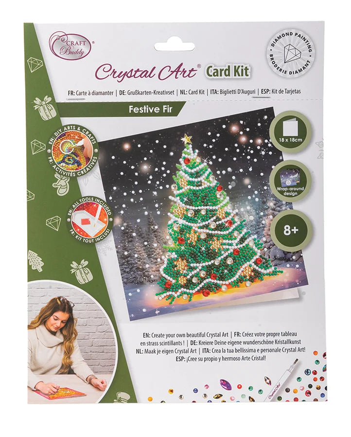 Crystal Art Card Kit - Festive Fir