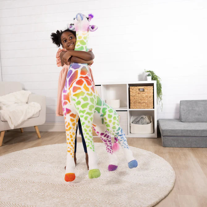 Melissa & Doug Rainbow Giraffe Lifelike Plush