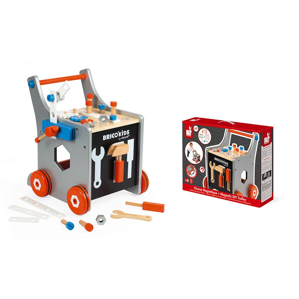 Magnetic Wooden Tool Trolley & Walker