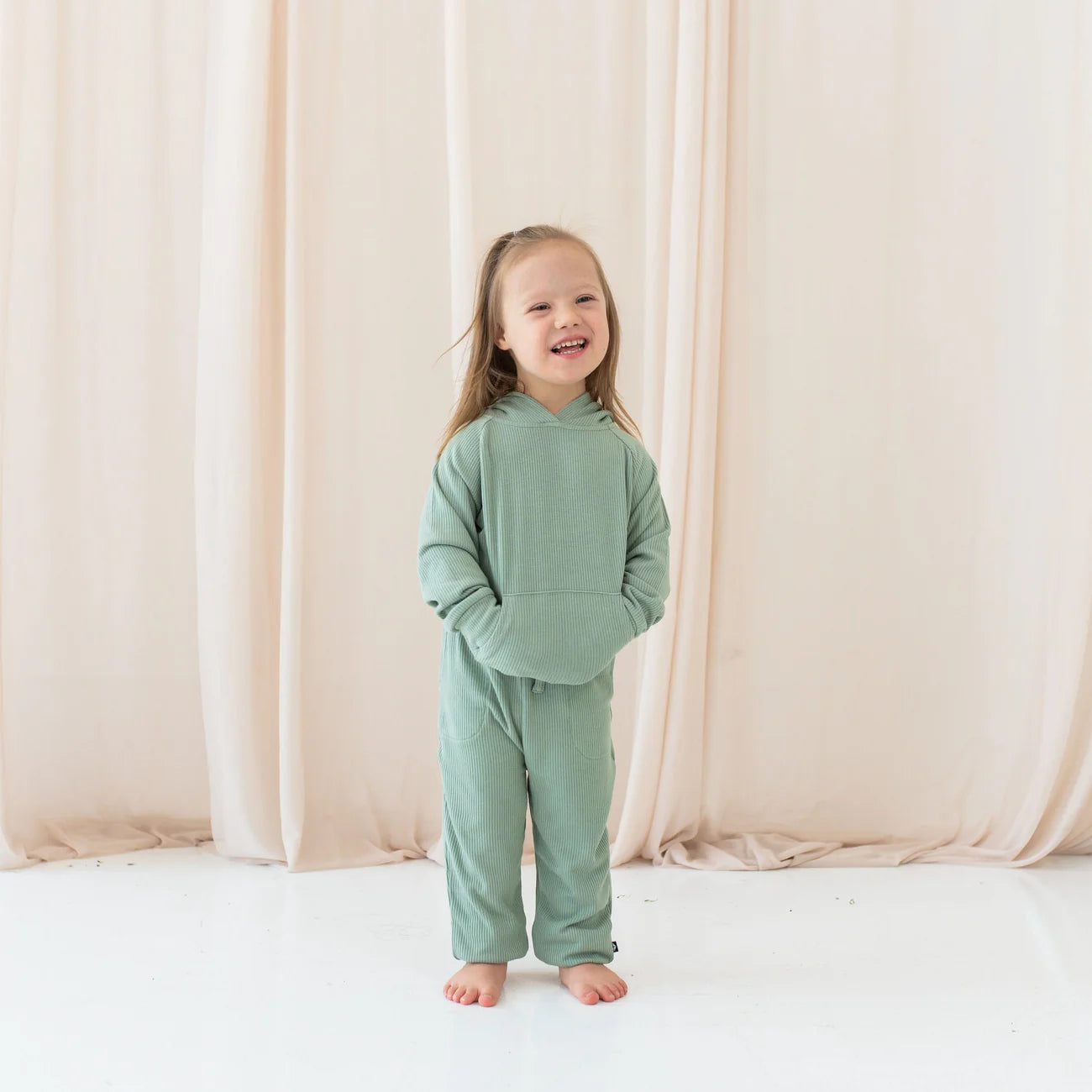 Kyte Baby Ribbed Jogger Pant in Thyme