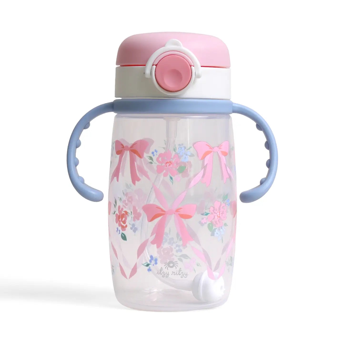 Itzy Sips Straw Cup with Snap-Close Lid - Ribbons & Roses