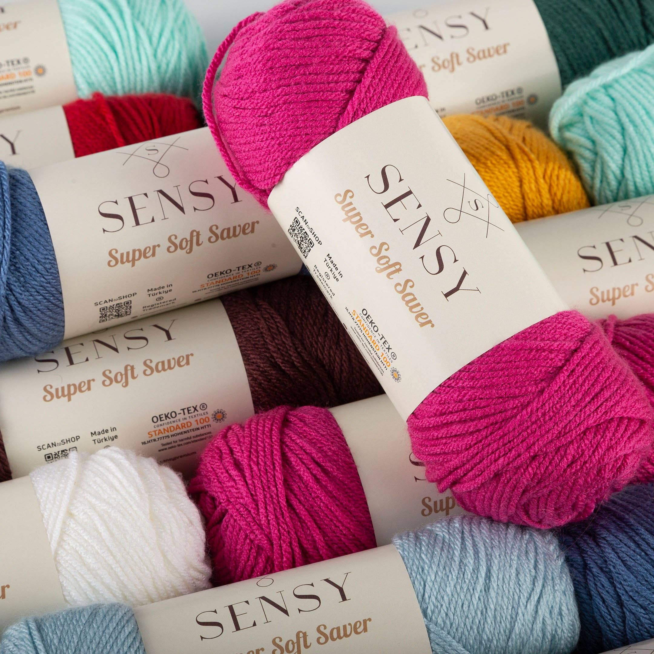 Sensy Super Soft Saver Yarn, 3.5 oz, 190 Yards, Gauge 4 Medium