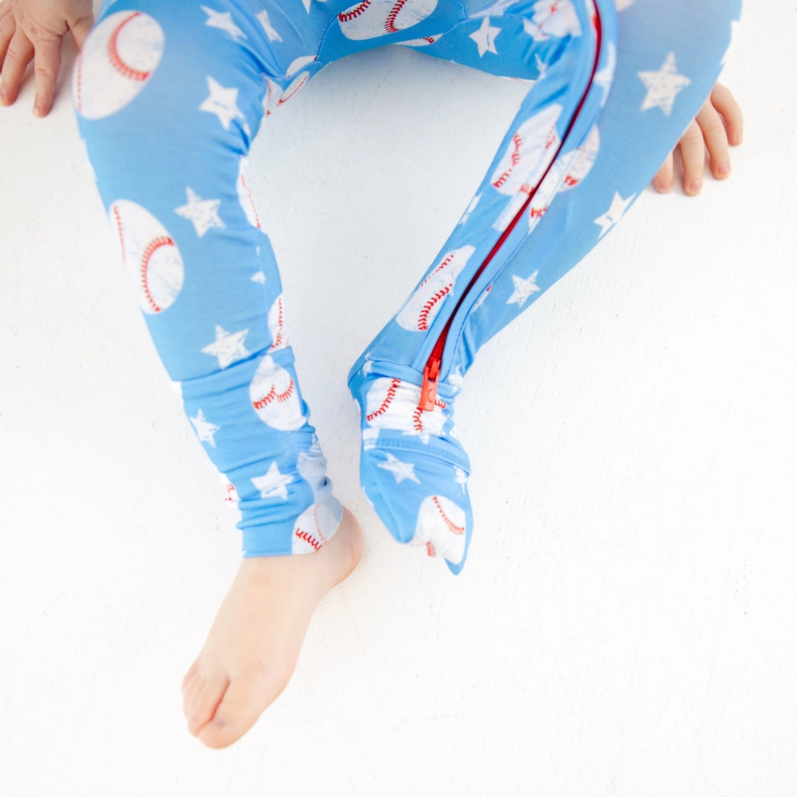 Stars & Strikes Convertible Zippered Footie