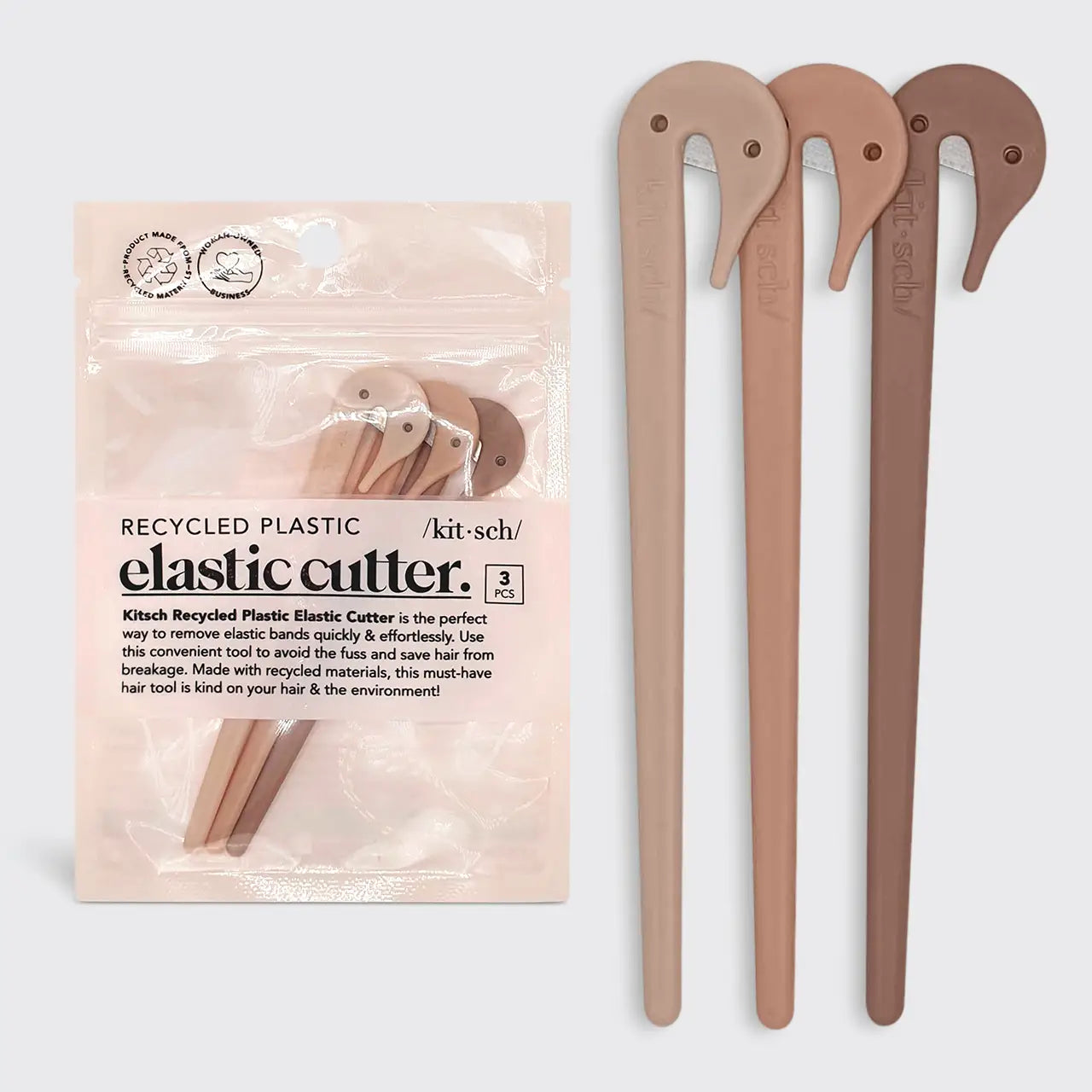 Kitsch Eco-Friendly Elastic Cutters 3pc Set - Multi-Coloured