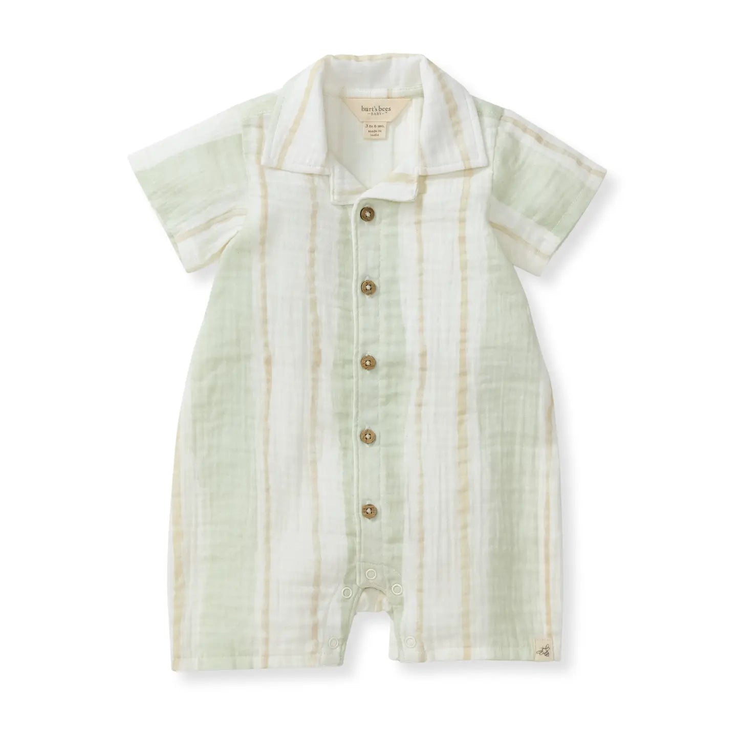 Burt's Bees Pacific Stripe Baby Boy Romper