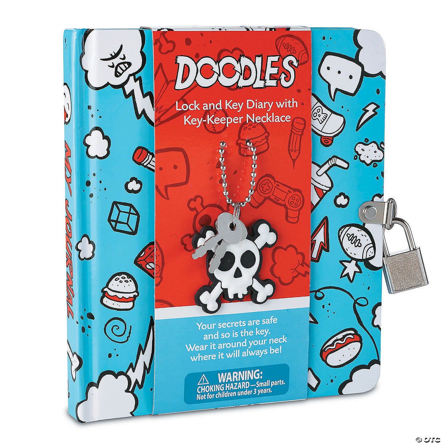 Doodle Diary with Key-Keeper Necklace and Skull Charm