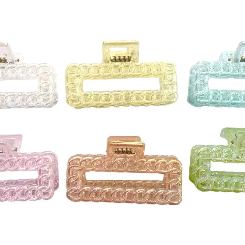 Summer Pastel Chain Hair Claw Clip