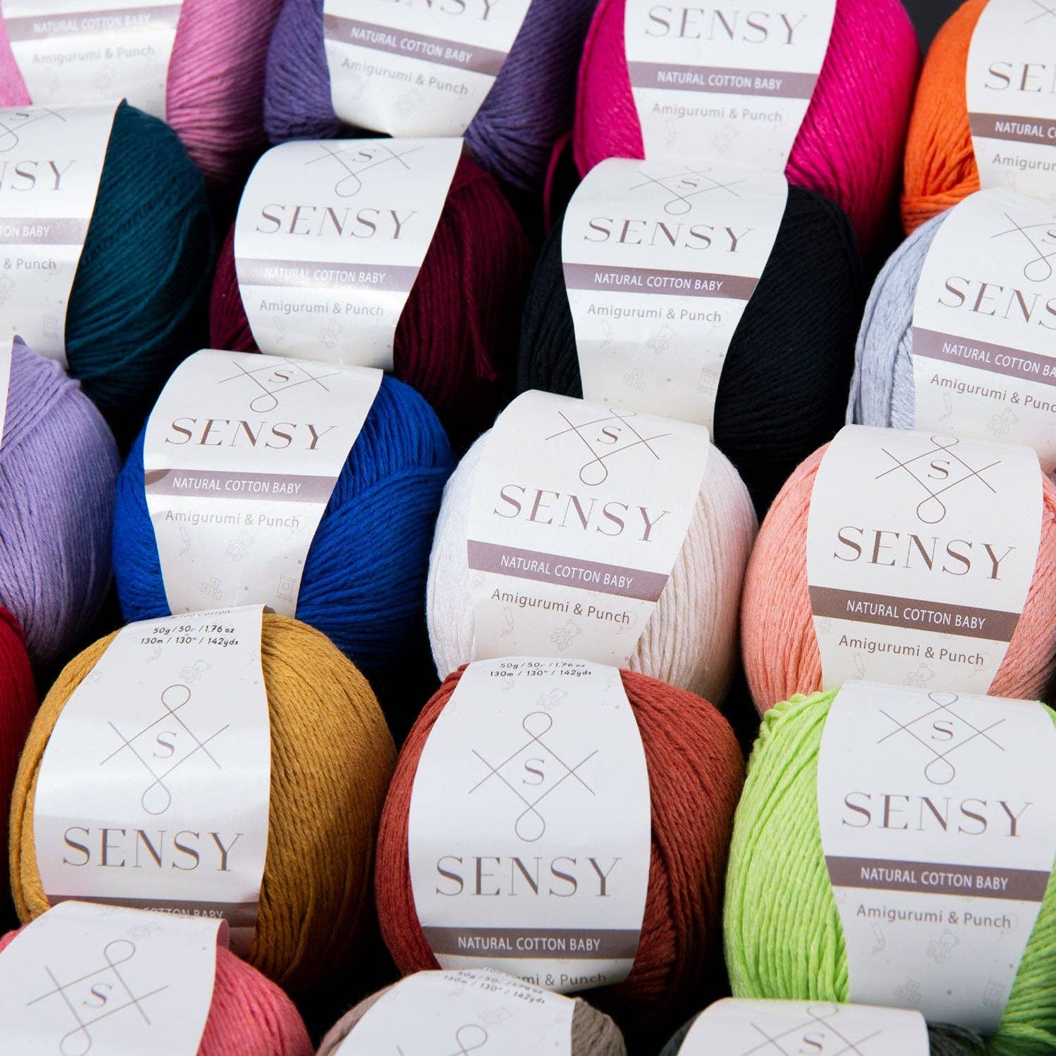 Sensy Premium Natural Baby Cotton 100% Cotton Yarn for Amigurumi Knitting and Crochet