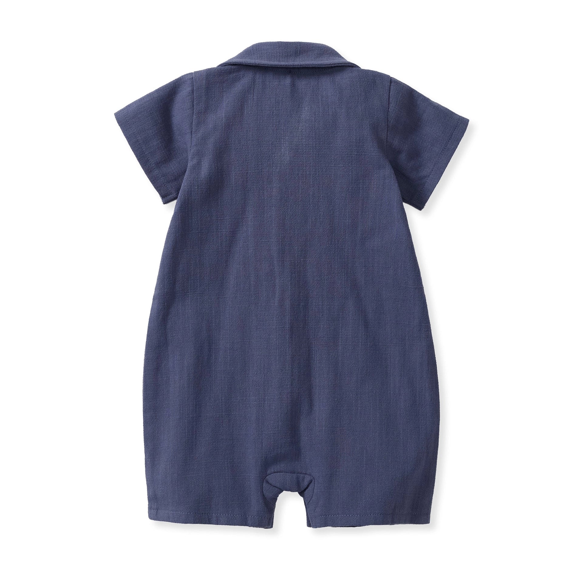 Burt's Bees Check Gauze Baby Boy Romper