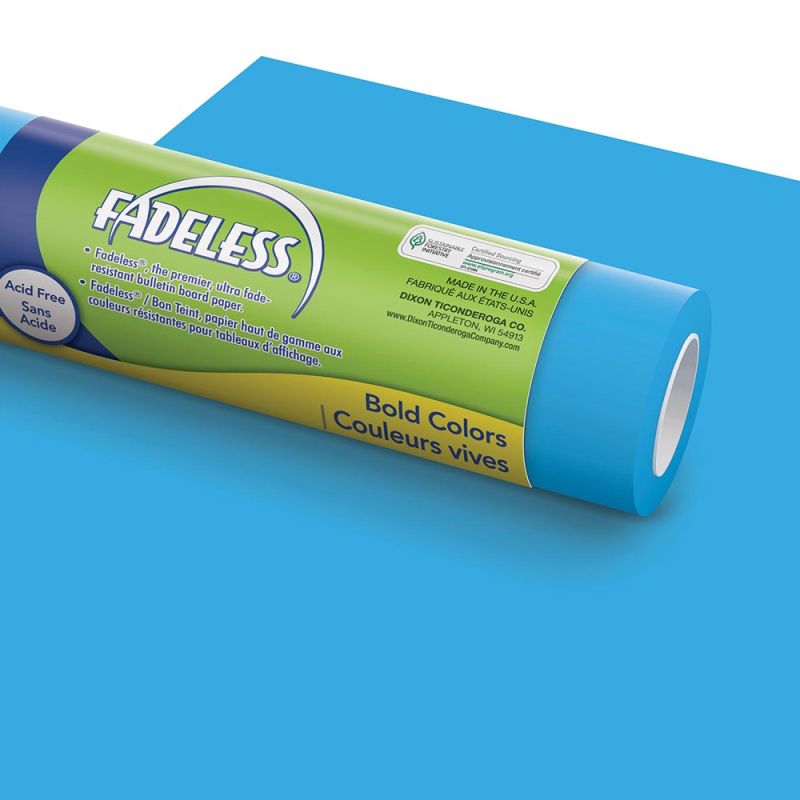 Brite Blue Fadeless Bulletin Board Paper, 4'x12' Roll