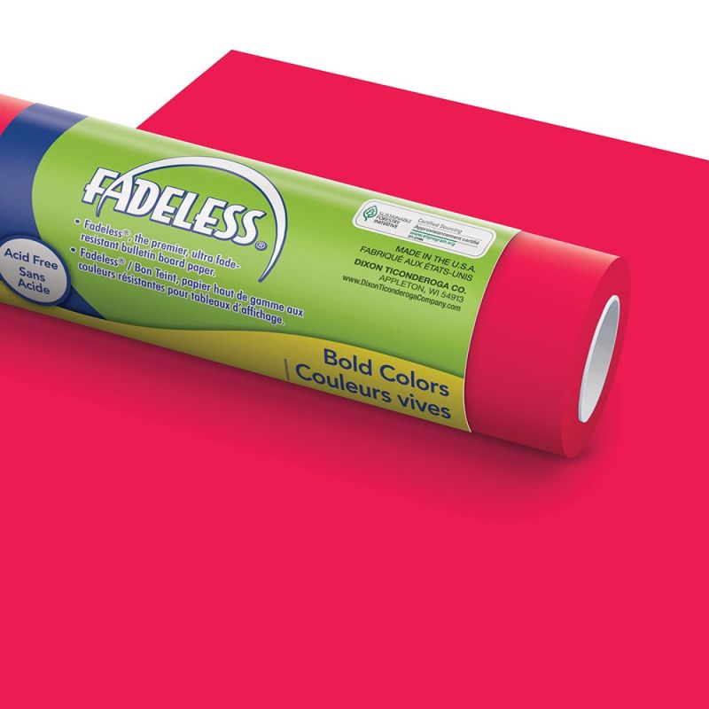 Flame Red Fadeless Bulletin Board Paper Roll, 4'x12'