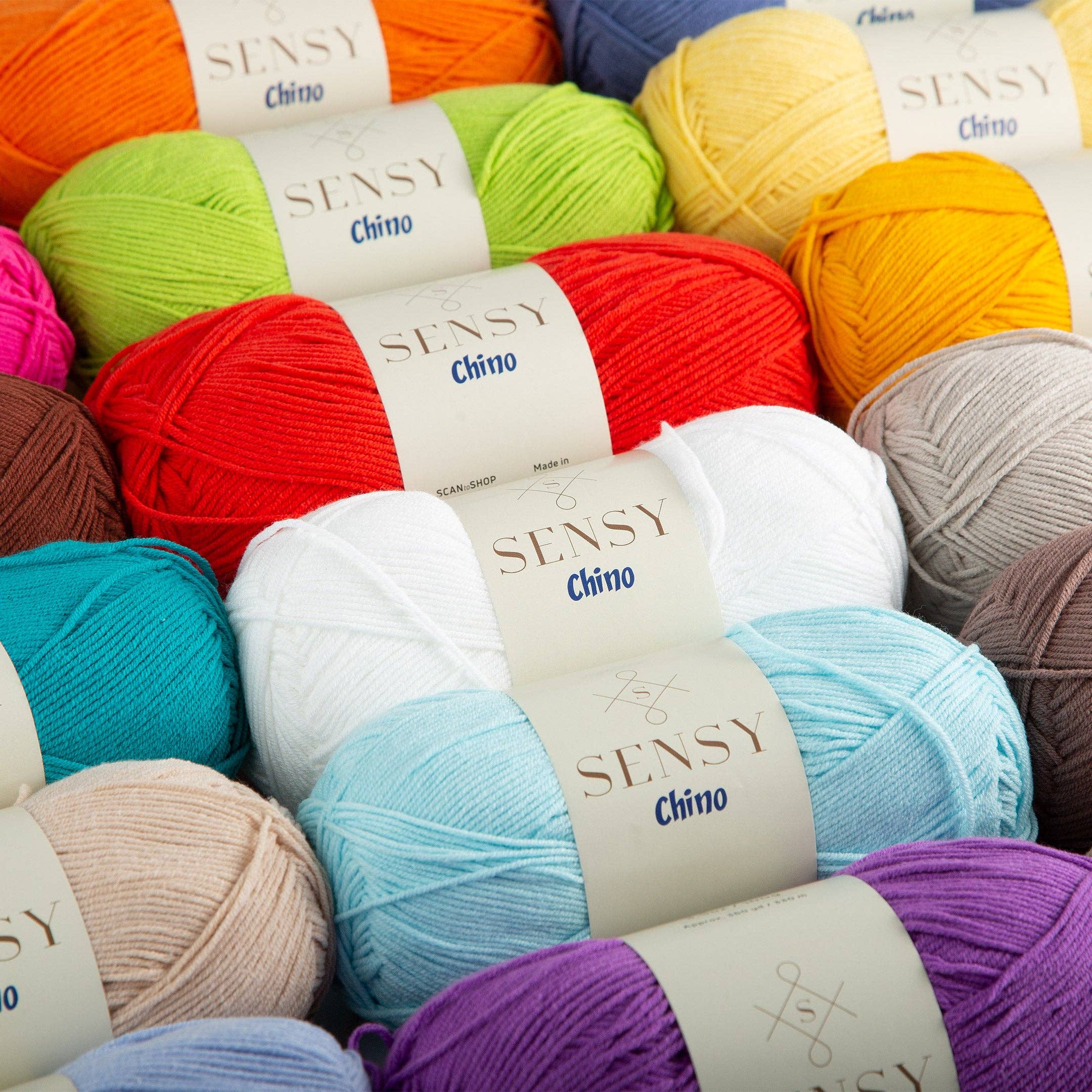 Sensy Chino Soft Cotton Yarn, 3.5 oz, 360 Yards, Gauge 2 Fine