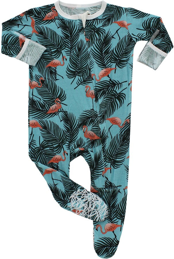 Peregrine Kidswear Flamingo Bamboo Footed Sleeper, Size 3-6 Months