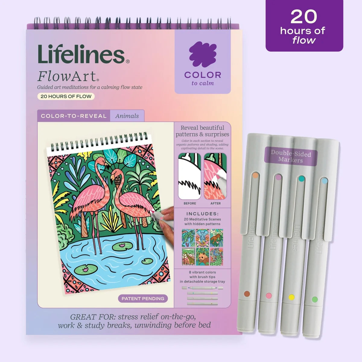 Lifelines FlowArt®: Color-To-Reveal, Animals