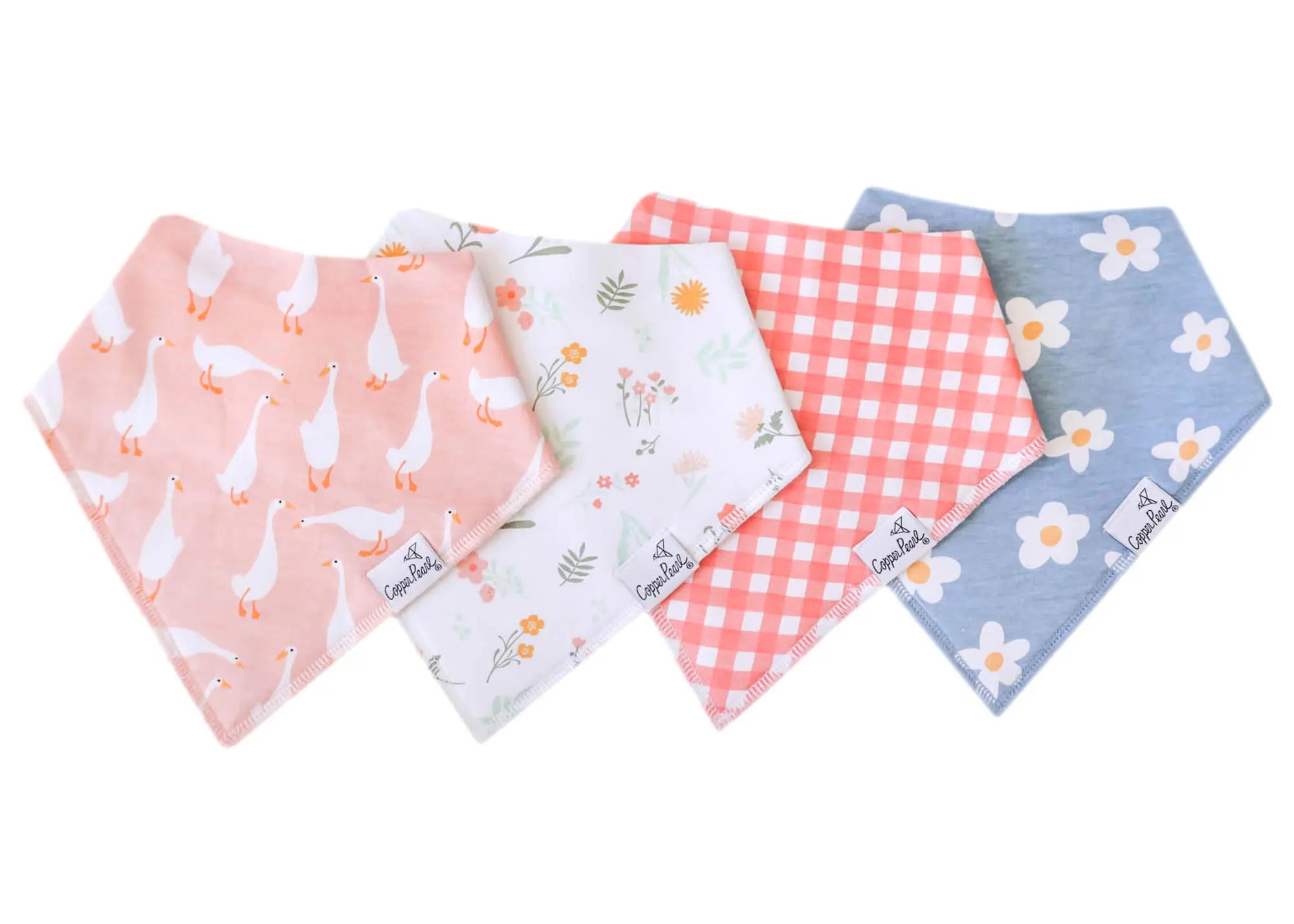 Copper Pearl Goosie Set of 4 Bandana Bibs