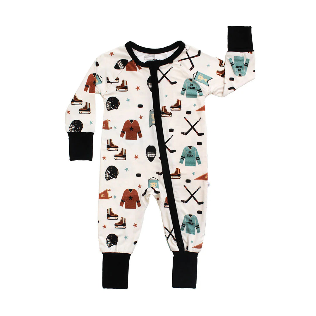 Hat Trick Hockey Bamboo Footie Pajamas
