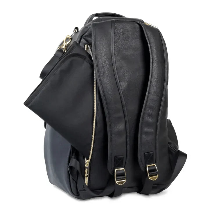 black leather diaper bag backpack Itzy Ritzy Boss Backpack Diaper Bag