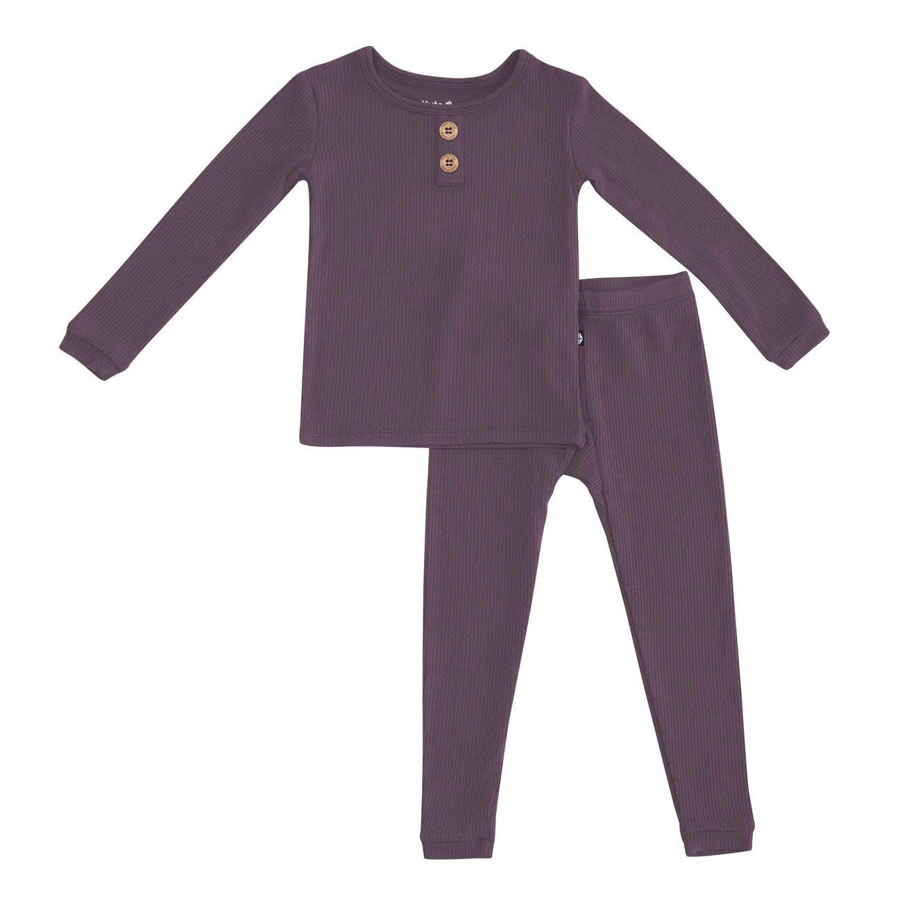 Kyte Baby Ribbed Henley Set in Currant
