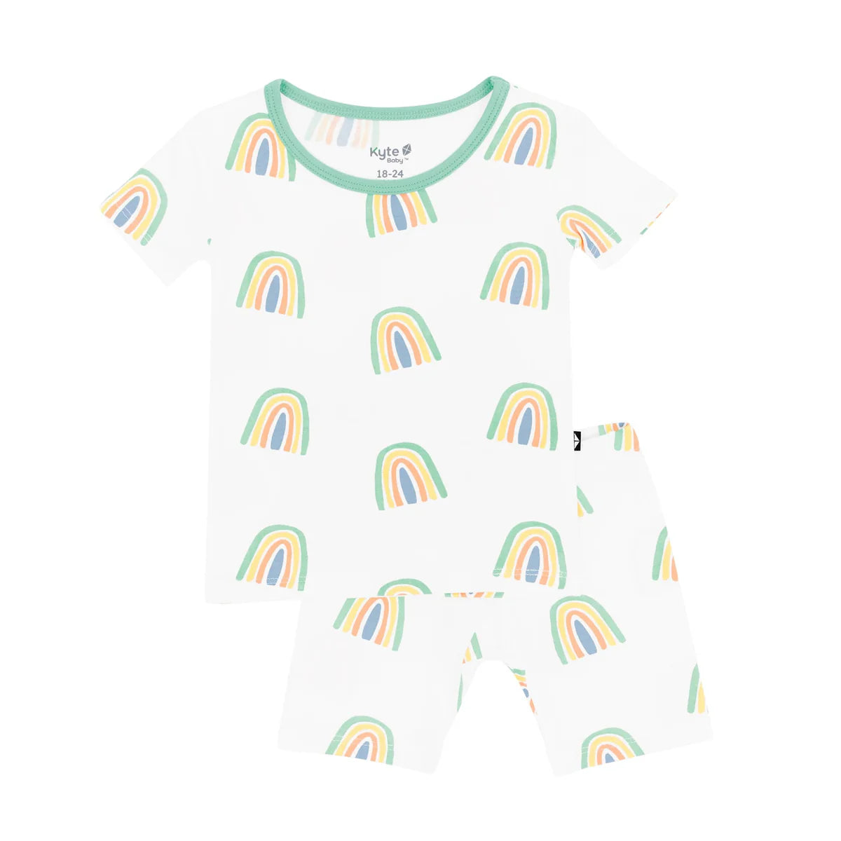 Kyte Baby Short Sleeve Pajamas in Wasabi Rainbow