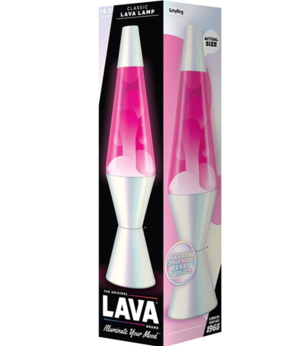 Opalescent, Pink & White 14.5" Lava Lamp
