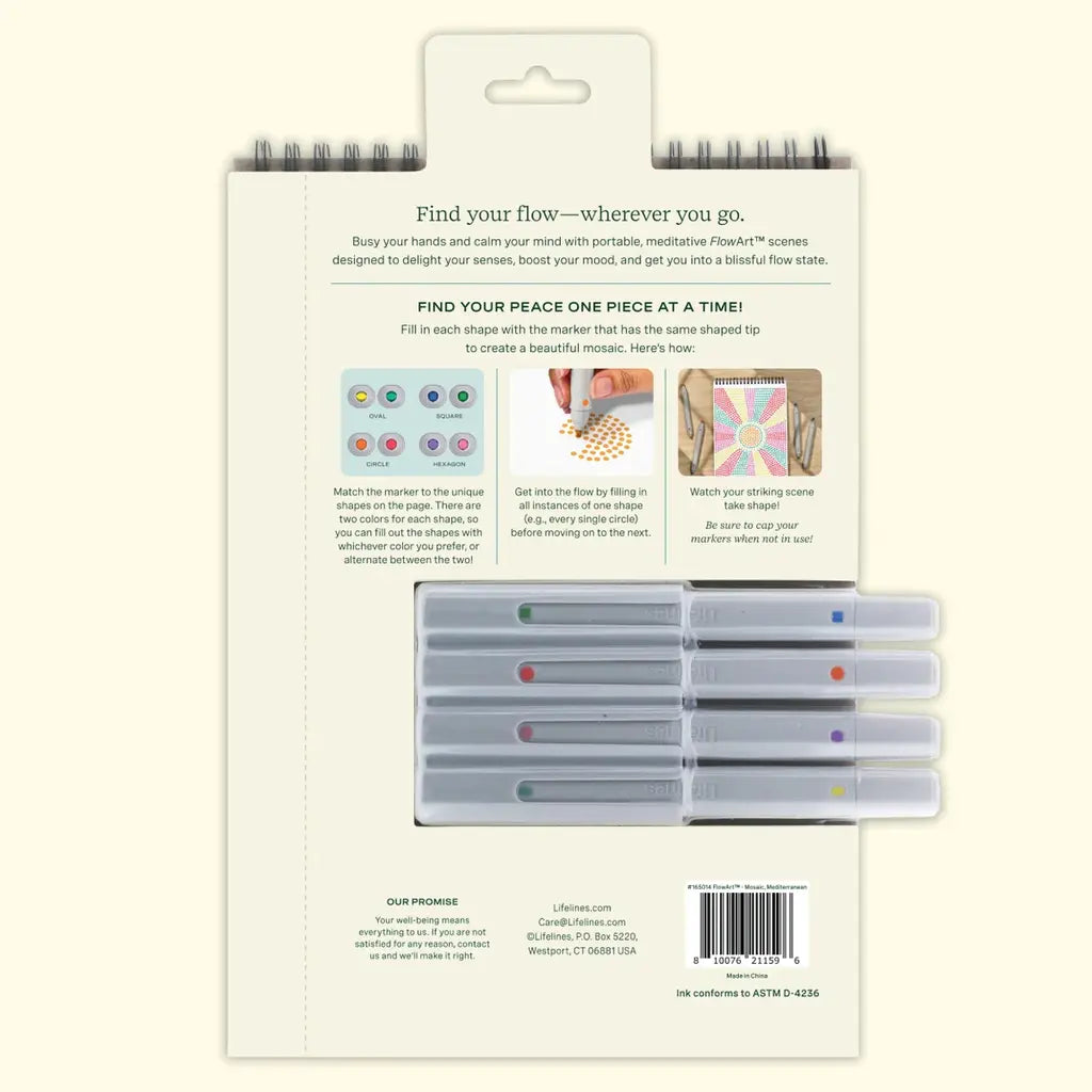 Lifelines FlowArt™ - Stamp by Shape (Mosaic), Mediterranean