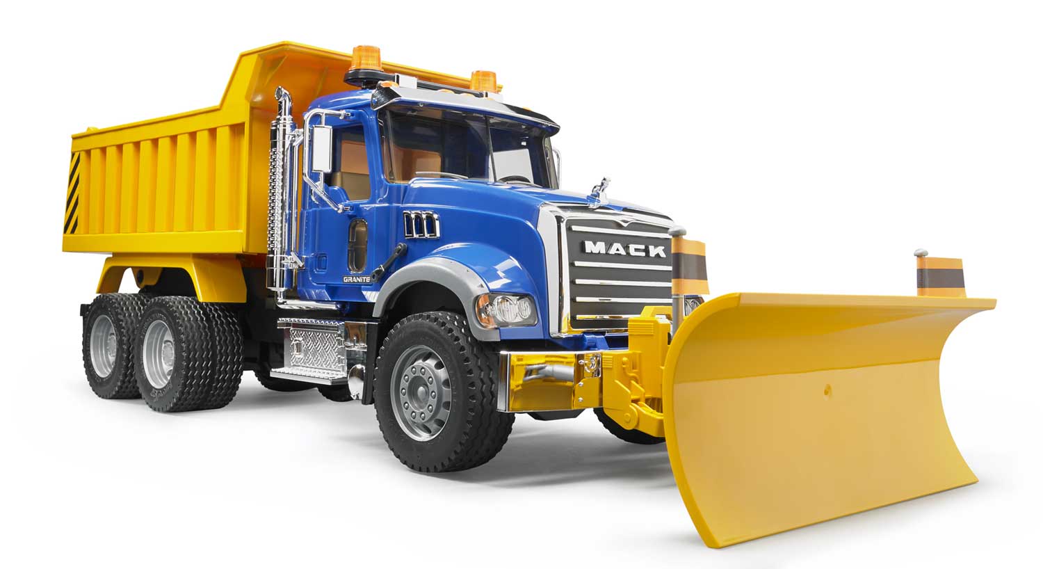 Bruder MACK Granite Dump Truck w/ Snow Plow Blade