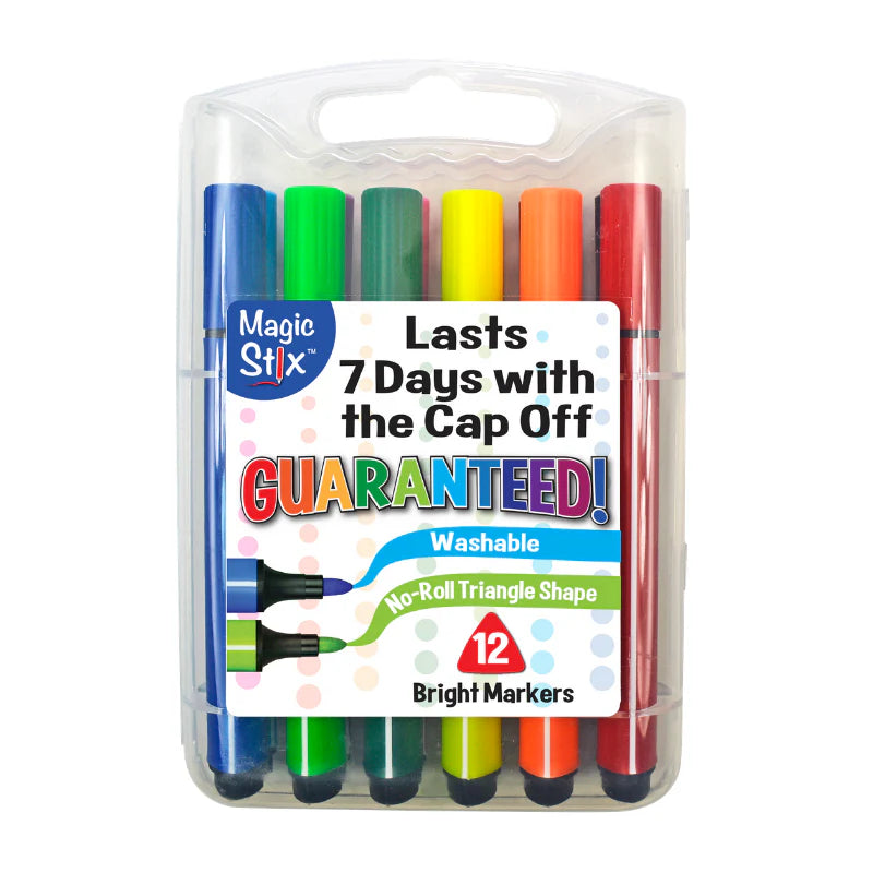 Triangular Magic Stix Markers, 12 Pack