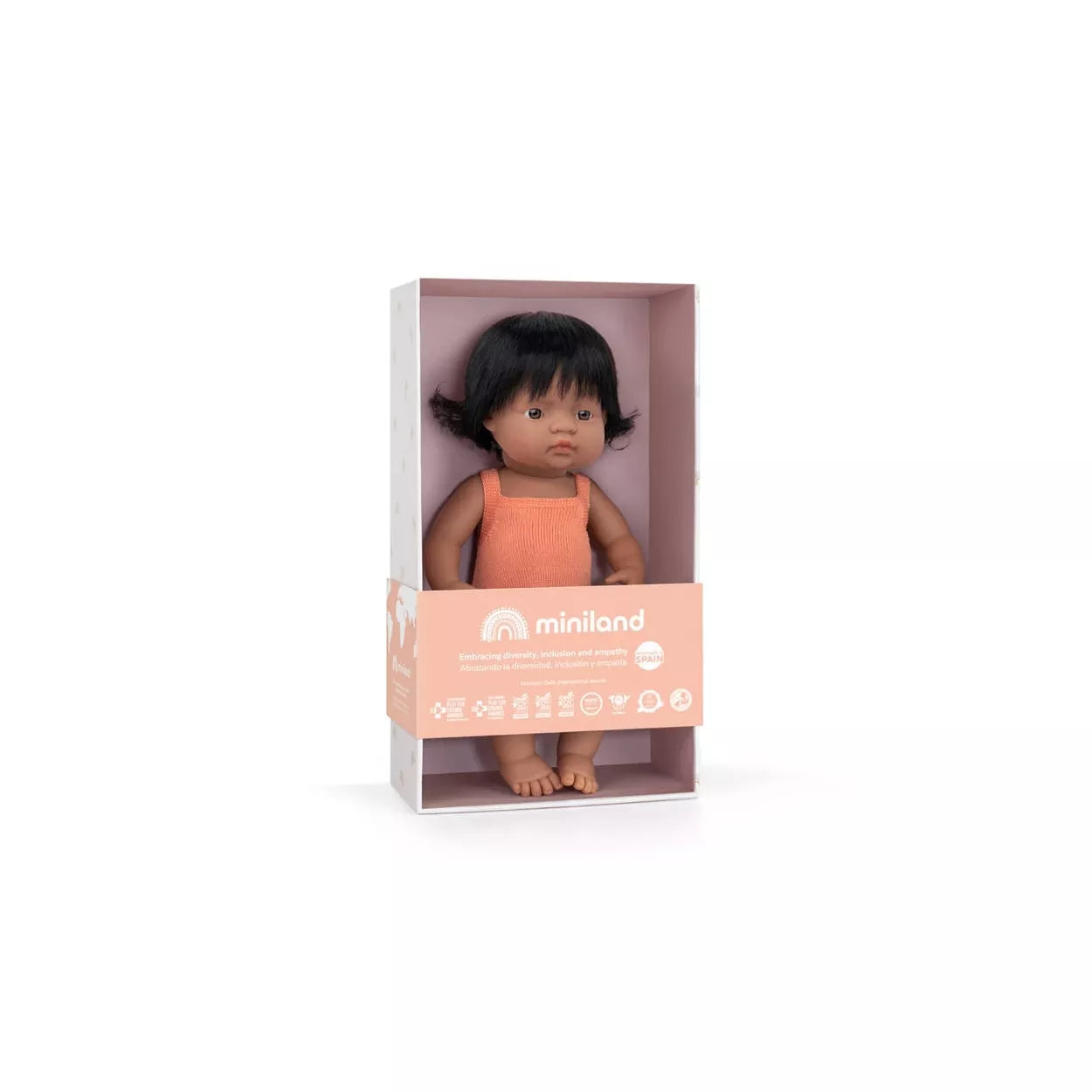 Miniland Diversity Doll - Spanish Girl with Black Hair