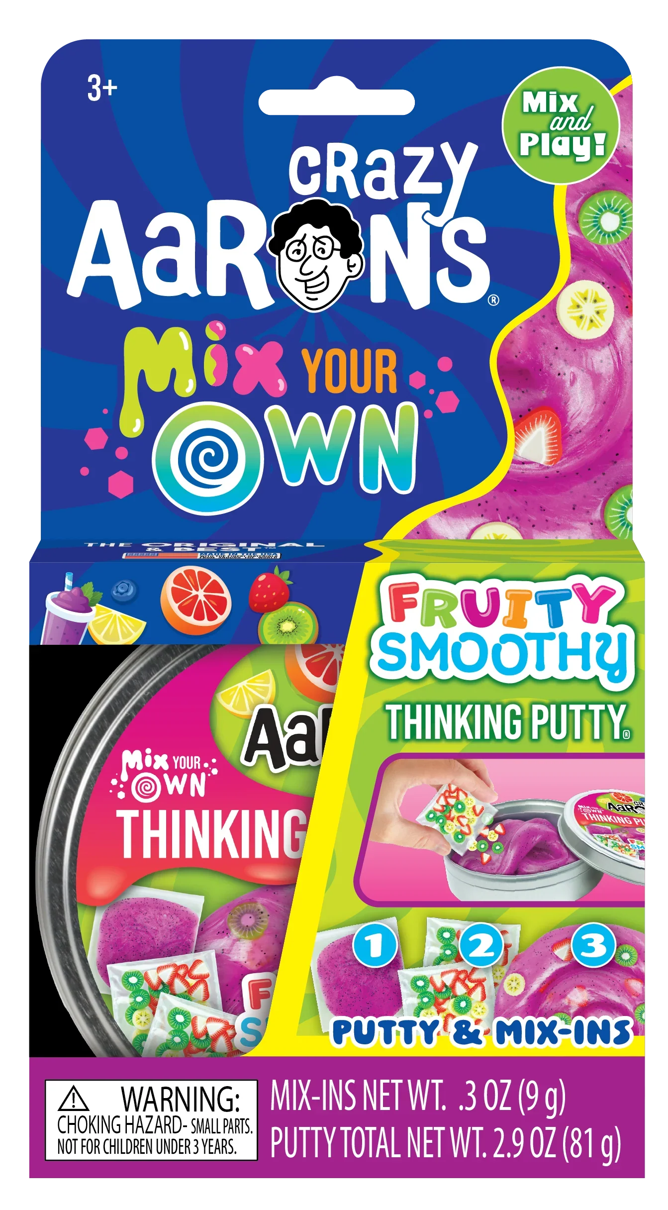 Crazy Aaron's Thinking Putty - Fruity Smoothly Mix It 4" Tin